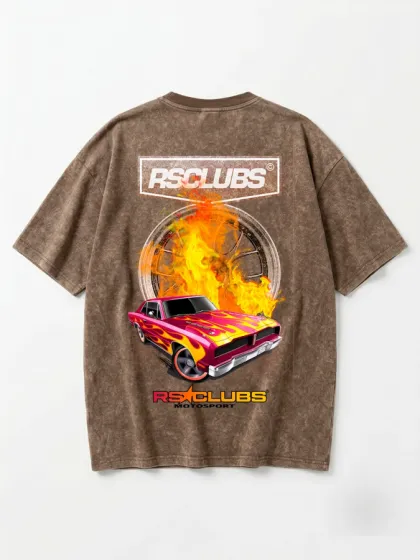 Camiseta Over Washed Hot Clubs