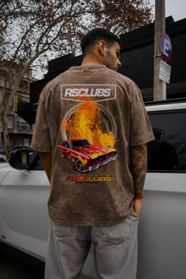 Camiseta Over Washed Hot Clubs